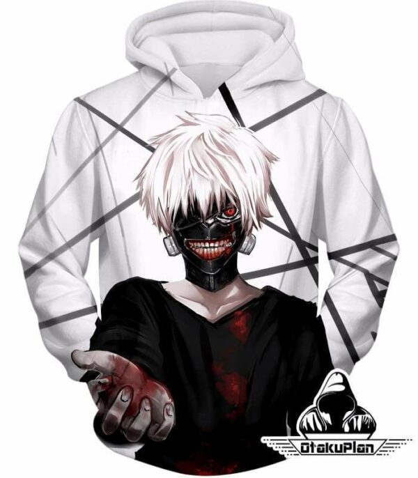 Tokyo Ghoul Hoodie - Tokyo Ghoul One Eyed Ghoul Ken Kaneki Anime  White Hoodie