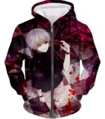 Tokyo Ghoul Hoodie - Tokyo Ghoul One Eyed Ghoul King Ken Kaneki Anime  Hoodie - Zip Up Hoodie