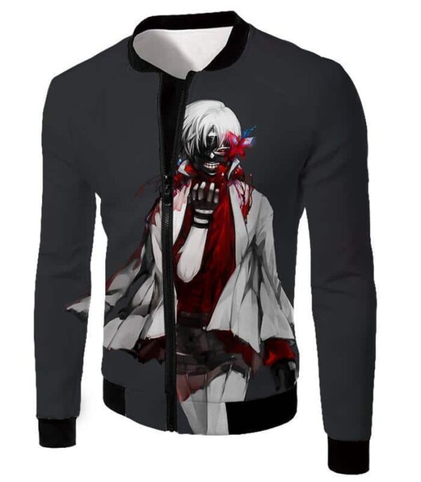 Tokyo Ghoul Hoodie - Tokyo Ghoul Sasaki Haise Graphic Black Hoodie - Jacket