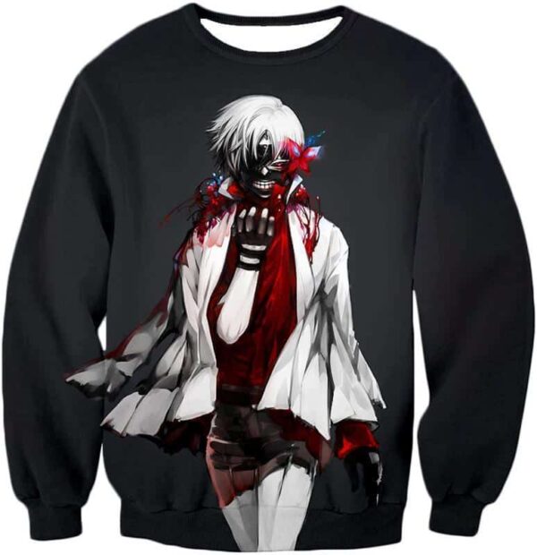 Tokyo Ghoul Hoodie - Tokyo Ghoul Sasaki Haise Graphic Black Hoodie - Sweatshirt