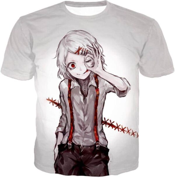 Tokyo Ghoul Hoodie - Tokyo Ghoul Special Class Ghoul Investigator Juuzou Suzuya  White Hoodie - T-Shirt