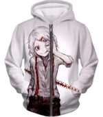 Tokyo Ghoul Hoodie - Tokyo Ghoul Special Class Ghoul Investigator Juuzou Suzuya  White Hoodie - Zip Up Hoodie