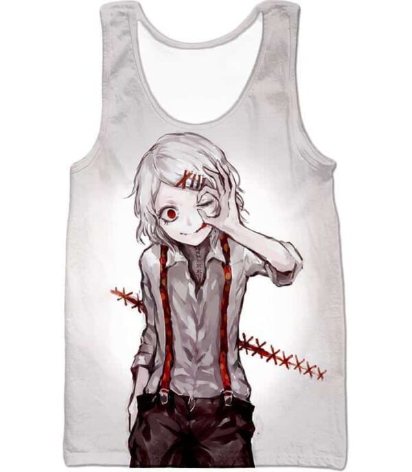 Tokyo Ghoul Hoodie - Tokyo Ghoul Special Class Ghoul Investigator Juuzou Suzuya  White Hoodie - Tank Top