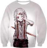 Tokyo Ghoul Hoodie - Tokyo Ghoul Special Class Ghoul Investigator Juuzou Suzuya  White Hoodie - Sweatshirt