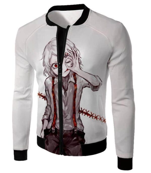 Tokyo Ghoul Hoodie - Tokyo Ghoul Special Class Ghoul Investigator Juuzou Suzuya  White Hoodie - Jacket