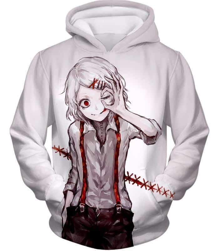 Tokyo Ghoul Hoodie - Tokyo Ghoul Special Class Ghoul Investigator Juuzou Suzuya  White Hoodie - Hoodie