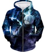 Tokyo Ghoul Hoodie - Tokyo Ghoul Super Anime Hero Ken Kaneki Aka Eyepatch Graphic Hoodie - Zip Up Hoodie