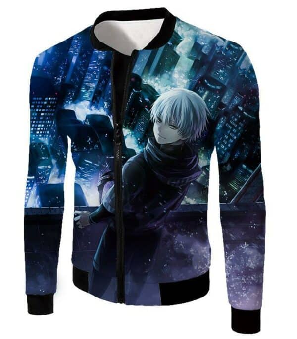 Tokyo Ghoul Hoodie - Tokyo Ghoul Super Anime Hero Ken Kaneki Aka Eyepatch Graphic Hoodie - Jacket