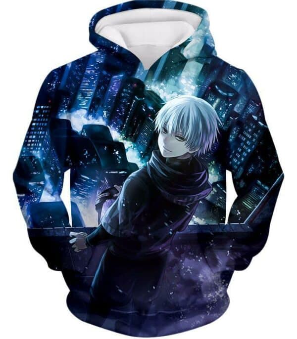 Tokyo Ghoul Hoodie - Tokyo Ghoul Super Anime Hero Ken Kaneki Aka Eyepatch Graphic Hoodie