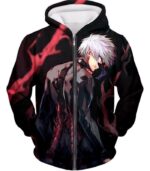 Tokyo Ghoul Hoodie - Tokyo Ghoul Super Ghoul Ken Kaneki The Black Reaper Hoodie - Zip Up Hoodie