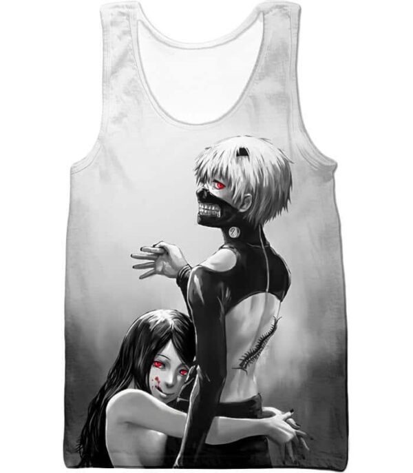 Tokyo Ghoul Hoodie - Tokyo Ghoul Tokyo Ghoul Black And White Ken Kaneki Animation Hoodie - Tank Top