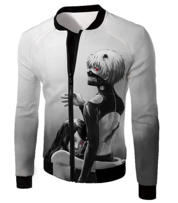 Tokyo Ghoul Hoodie - Tokyo Ghoul Tokyo Ghoul Black And White Ken Kaneki Animation Hoodie - Jacket