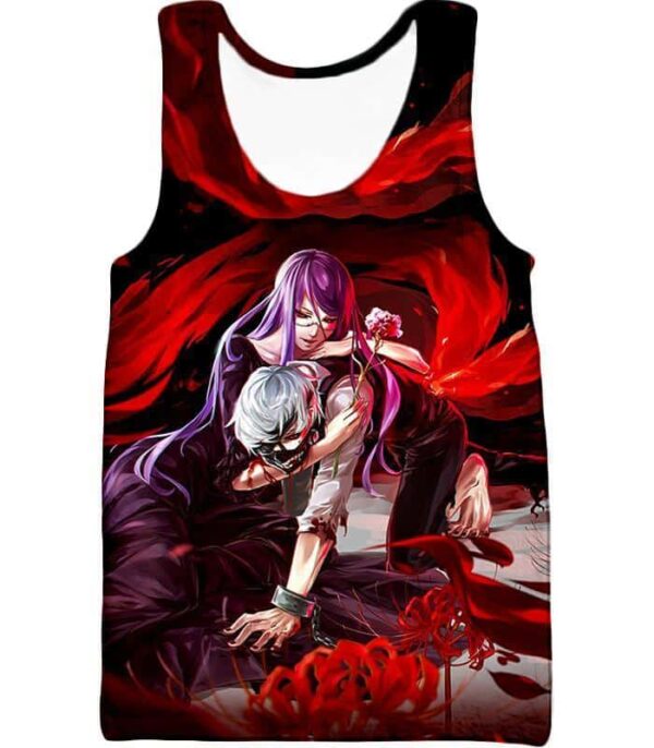 Tokyo Ghoul Hoodie - Tokyo Ghoul Tokyo Ghoul Two Souls Rize And Kaneki  Graphic Hoodie - Tank Top