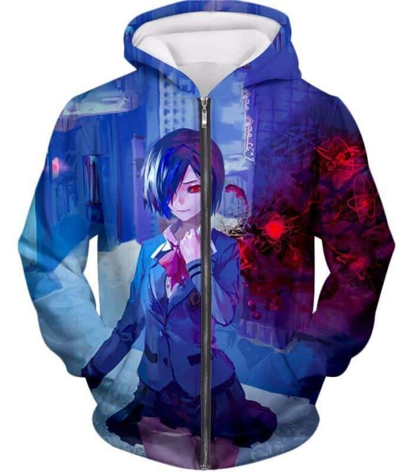 Tokyo Ghoul Hoodie - Touka Kirishima Promo Hoodie Tokyo Ghoul Merch - Zip Up Hoodie