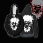 Tokyo Ghoul Hoodie - White Virbrant Ken Kaneki  Zip Up Hoodie Jacket