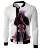 Tokyo Ghoul Human Turned Ghoul Ken Kaneki White Hoodie - Anime Hoodie - Jacket