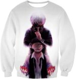 Tokyo Ghoul Human Turned Ghoul Ken Kaneki White Hoodie - Anime Hoodie - Sweatshirt