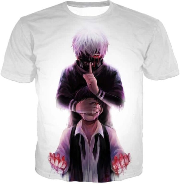 Tokyo Ghoul Human Turned Ghoul Ken Kaneki White Hoodie - Anime Hoodie - T-Shirt