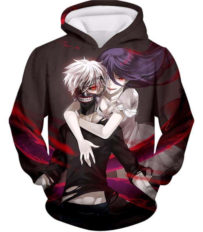 Tokyo Ghoul Kaneki And Rize Cool Action Black Hoodie  - Anime Hoodie - Hoodie