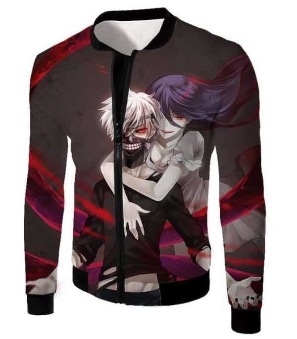 Tokyo Ghoul Kaneki And Rize Cool Action Black Hoodie  - Anime Hoodie - Jacket