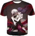 Tokyo Ghoul Kaneki And Rize Cool Action Black Hoodie  - Anime Hoodie - T-Shirt