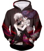 Tokyo Ghoul Kaneki And Rize Cool Action Black Zip Up Hoodie  - Anime Hoodie - Hoodie