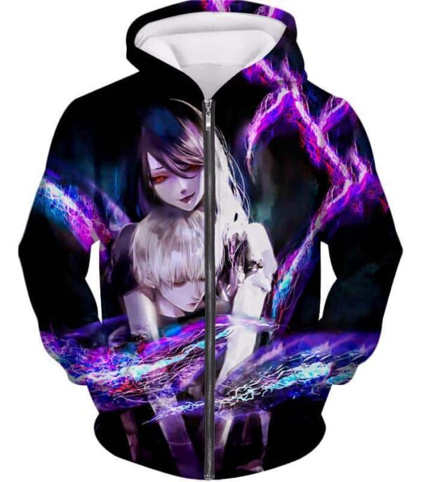 Tokyo Ghoul Kaneki X Rize Cool Kink Connection Fan Art Promo Zip Up Hoodie