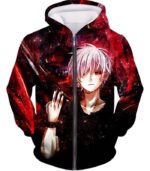 Tokyo Ghoul Ken Kaneki Ghoul Promo Hoodie - Anime Hoodie - Zip Up Hoodie