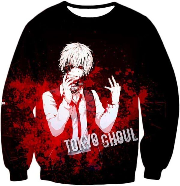 Tokyo Ghoul Ken Kaneki Tokyo Ghoul Black Promo Zip Up Hoodie - Sweatshirt