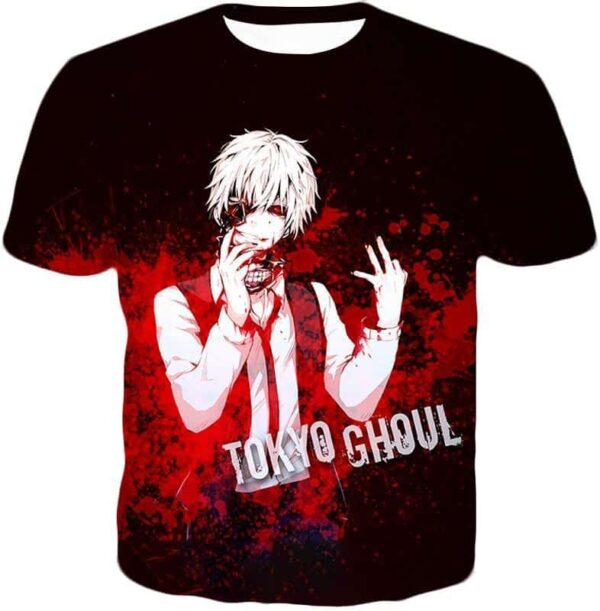 Tokyo Ghoul Ken Kaneki Tokyo Ghoul Black Promo Zip Up Hoodie - T-Shirt