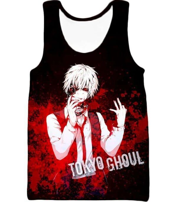 Tokyo Ghoul Ken Kaneki Tokyo Ghoul Black Promo Zip Up Hoodie - Tank Top