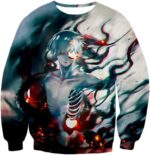 Tokyo Ghoul Losing Spirit Ken Kaneki Super Cool Anime Graphic Promo Zip Up Hoodie - Sweatshirt