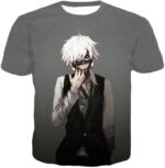 Tokyo Ghoul Masked Kaneki Ken Grey Promo Hoodie - T-Shirt