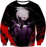 Tokyo Ghoul Masked Ken Kaneki Action Anime Cool Graphic Promo Hoodie - Sweatshirt