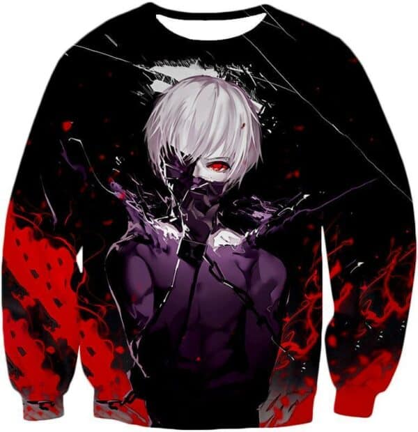 Tokyo Ghoul Masked Ken Kaneki Action Anime Cool Graphic Promo Hoodie - Sweatshirt