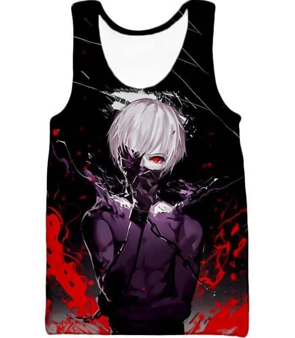 Tokyo Ghoul Masked Ken Kaneki Action Anime Cool Graphic Promo Hoodie - Tank Top