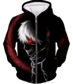 Tokyo Ghoul One Eyed Ken Kaneki Black Hoodie - Anime Hoodie - Zip Up Hoodie