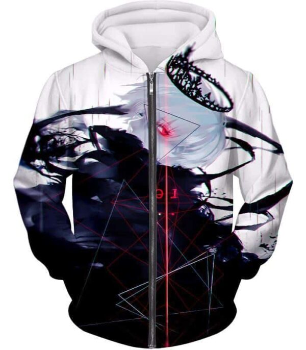 Tokyo Ghoul One Eyed King Kaneki Cool Anime Action Promo Hoodie - Zip Up Hoodie