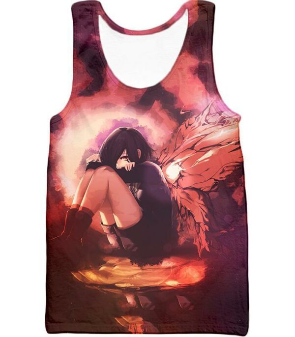 Tokyo Ghoul Protective And Caring Ghoul Kagune Winged Touka Zip Up Hoodie - Tank Top