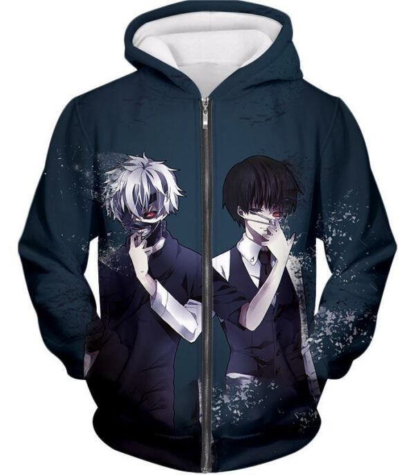 Tokyo Ghoul Season One And Two Ken Kaneki Cool Zip Up Hoodie  - Anime Hoodie - Zip Up Hoodie