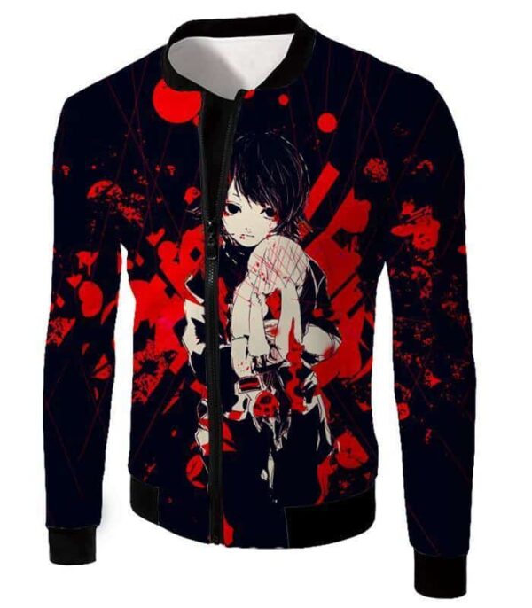 Tokyo Ghoul Super Cool Kid Juuzou Suzuya Blood Scar Pattern Anime Promo Zip Up Hoodie - Jacket