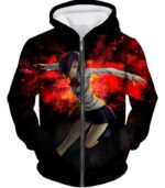 Tokyo Ghoul Super Hot Ghoul Touka Kirishima Black Action Hoodie  - Anime Hoodie - Zip Up Hoodie