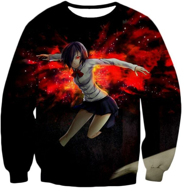 Tokyo Ghoul Super Hot Ghoul Touka Kirishima Black Action Hoodie  - Anime Hoodie - Sweatshirt