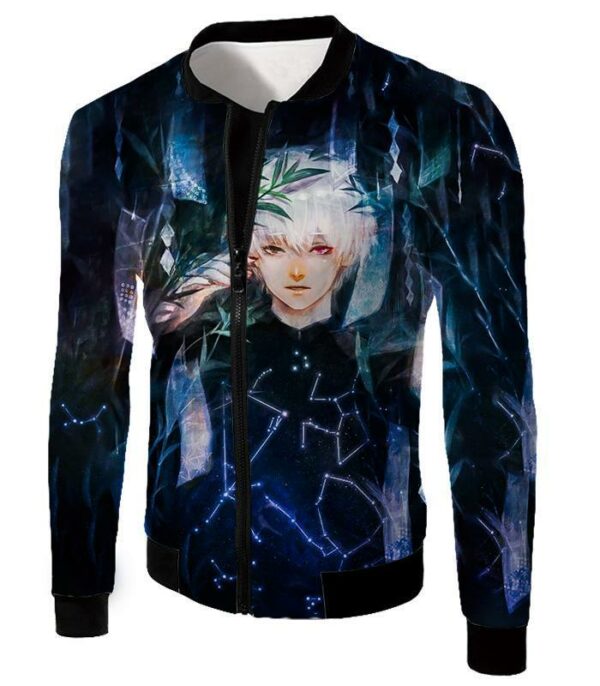 Tokyo Ghoul Tokyo Ghoul Promo Ken Kaneki Cool Graphic Printed Zip Up Hoodie - Jacket