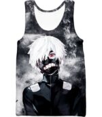 Tokyo Ghoul White Haired Ghoul Ken Kaneki Cool Action Zip Up Hoodie - Tank Top