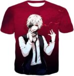 Tokyo Ghoul White Haired Hero Ken Kaneki Cool Red Hoodie - T-Shirt