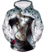 Tokyo Ghoul Zip Up Hoodie - Tokyo Ghoul Ghoul No Face Uta Anime Print Zip Up Hoodie - Hoodie