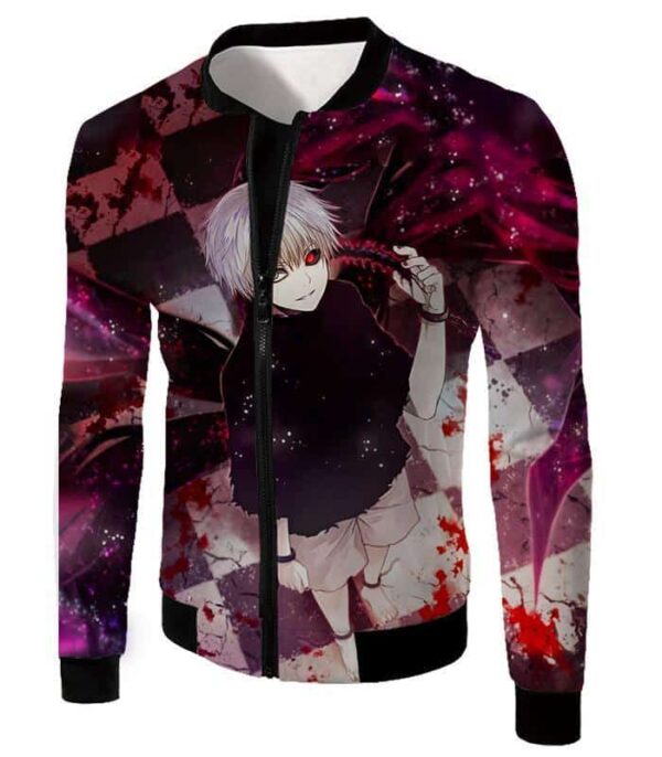 Tokyo Ghoul Zip Up Hoodie - Tokyo Ghoul One Eyed Ghoul King Ken Kaneki Anime  Zip Up Hoodie - Jacket