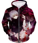 Tokyo Ghoul Zip Up Hoodie - Tokyo Ghoul One Eyed Ghoul King Ken Kaneki Anime  Zip Up Hoodie - Zip Up Hoodie