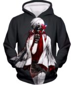 Tokyo Ghoul Zip Up Hoodie - Tokyo Ghoul Sasaki Haise Graphic Black Zip Up Hoodie - Hoodie